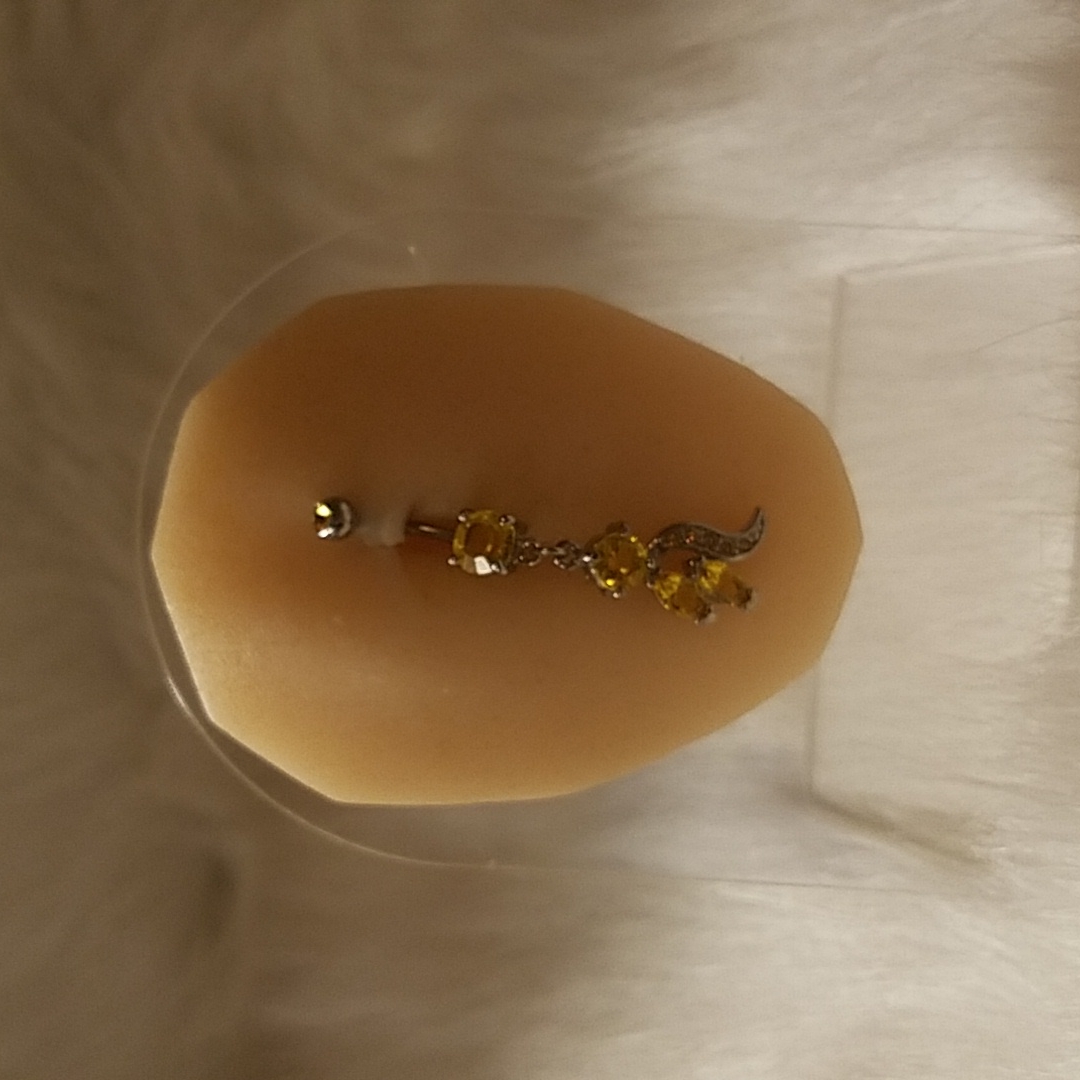 Yellow Crystal Dangle Belly Ring Yellow Crystal Dangle Belly Ring